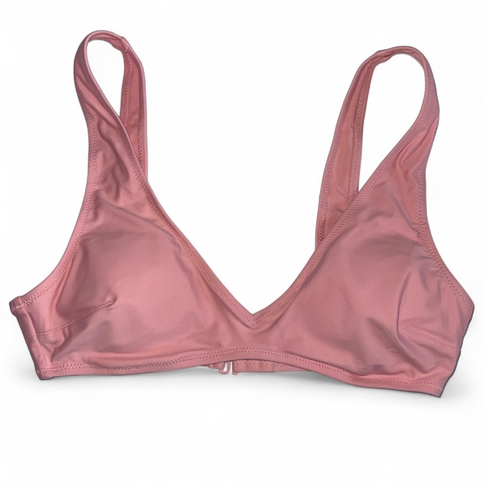 Aerie Scoop Bikini Top Womens Small Pink Swim Top Adjustable Back Clasp Padded